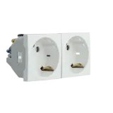 PRISE DOUBLE COURANT SCHUKO A/PROT - 4 MOD BL