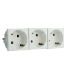 PRISE TRIPLE COURANT SCHUKO - 6 MOD BLANC