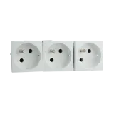 PRISE TRIPLE COURANT FRANÇ - 6 MOD BLANC