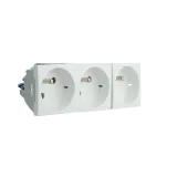 PRISE TRIPLE COURANT FRANÇ - 6 MOD BLANC