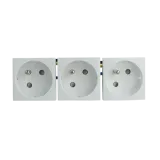 PRISE TRIPLE COUR FR A/PROT - 6 MOD BLANC
