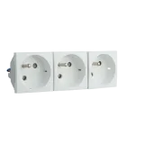PRISE TRIPLE COUR FR A/PROT - 6 MOD BLANC