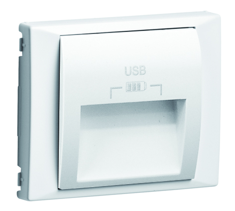 Cover Plate for Double USB Charger Type A with outlets at 20º