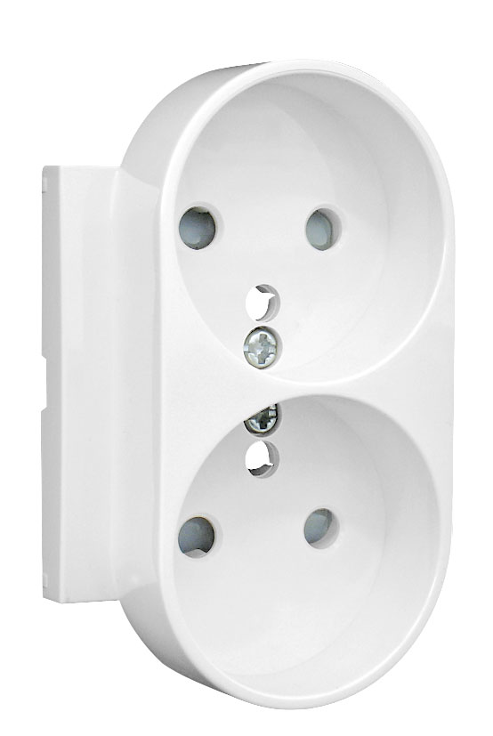 Safety Cover Plate for Double Earth Socket (French)